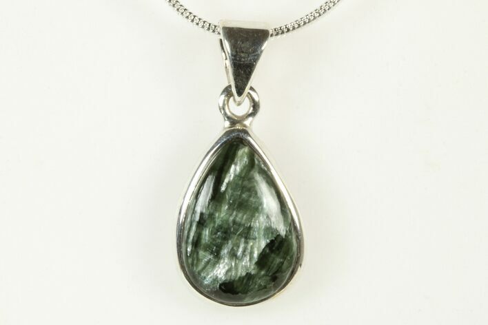 Polished Seraphinite Pendant (Necklace) - Sterling Silver #240331